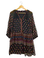 Vorschaubild 1 von Damen Freizeitkleid Bohemian Mehrfarbig Gr. 38/M Polyester