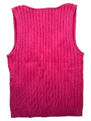 Vorschaubild 2 von Damen Pullunder Stricktop Gr. S Pink Gestreift Rippstrick