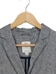 Vorschaubild 4 von Damen Blazer Gr. 38 Grau Leinen Klassisch Business