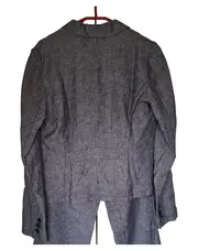Vorschaubild 2 von Damen Blazer Gr. 38 Grau Leinen Klassisch Business