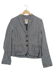 Vorschaubild 1 von Damen Blazer Gr. 38 Grau Leinen Klassisch Business