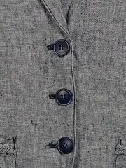 Vorschaubild 3 von Damen Blazer Gr. 38 Grau Leinen Klassisch Business