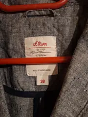 Vorschaubild 5 von Damen Blazer Gr. 38 Grau Leinen Klassisch Business