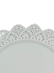 Vorschaubild 2 von Servierplatte Metall Weiß Spitzenrand Ø 38 cm Kuchenteller