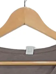 Vorschaubild 2 von Damen T-Shirt Basic Grau Baumwolle Kurzarm Gr. 38 M