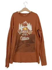 Vorschaubild 1 von Langarmshirt Kinder Gr. 164 Orange Baumwolle Outdoor Grafik Schriftzug