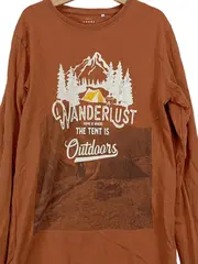 Vorschaubild 3 von Langarmshirt Kinder Gr. 164 Orange Baumwolle Outdoor Grafik Schriftzug