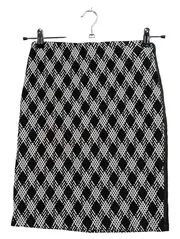Vorschaubild 1 von Taifun Damen Rock A-Linienrock Gr. 34 Schwarz Weiß Geometrisch Muster