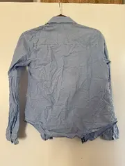 Vorschaubild 2 von Hemdbluse Mädchen Gr. 128 Blau Baumwolle Langarm