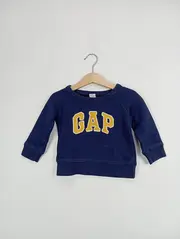 Vorschaubild 3 von Kinder Pullover Blau Logo Print Baumwolle Gr. 86