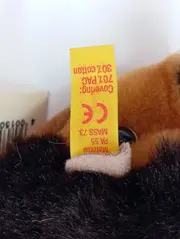 Vorschaubild 3 von Baby Kuscheltier Bison Braun 6cm Plüschtier Knopf im Ohr