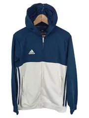 Vorschaubild 1 von Trainingsjacke Damen Gr. 38 Blau Gestreift Sportlich Kapuze