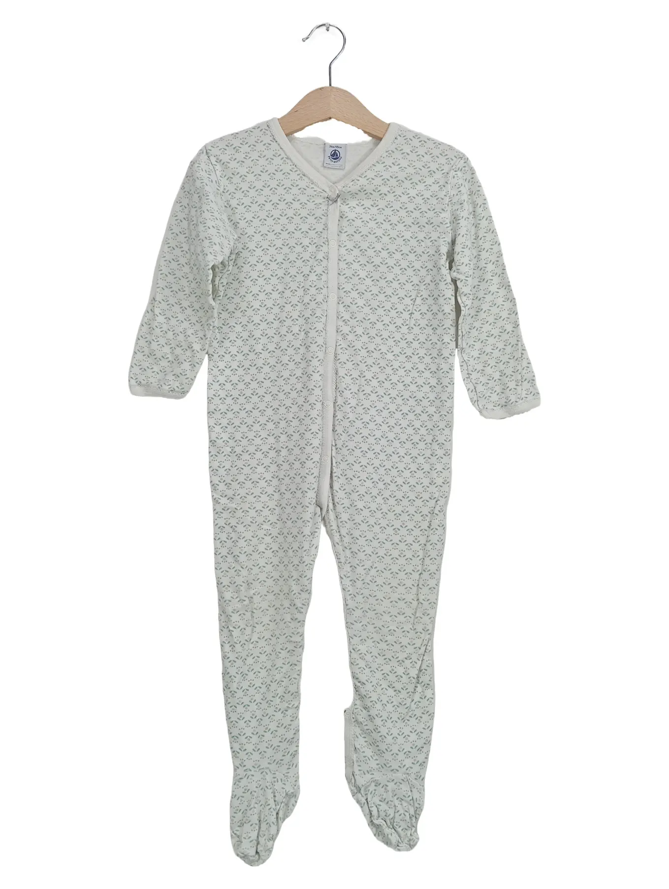 PETIT BATEAU Baby Schlafanzug Gr. 95/98 Beige Floral Baumwolle Overall