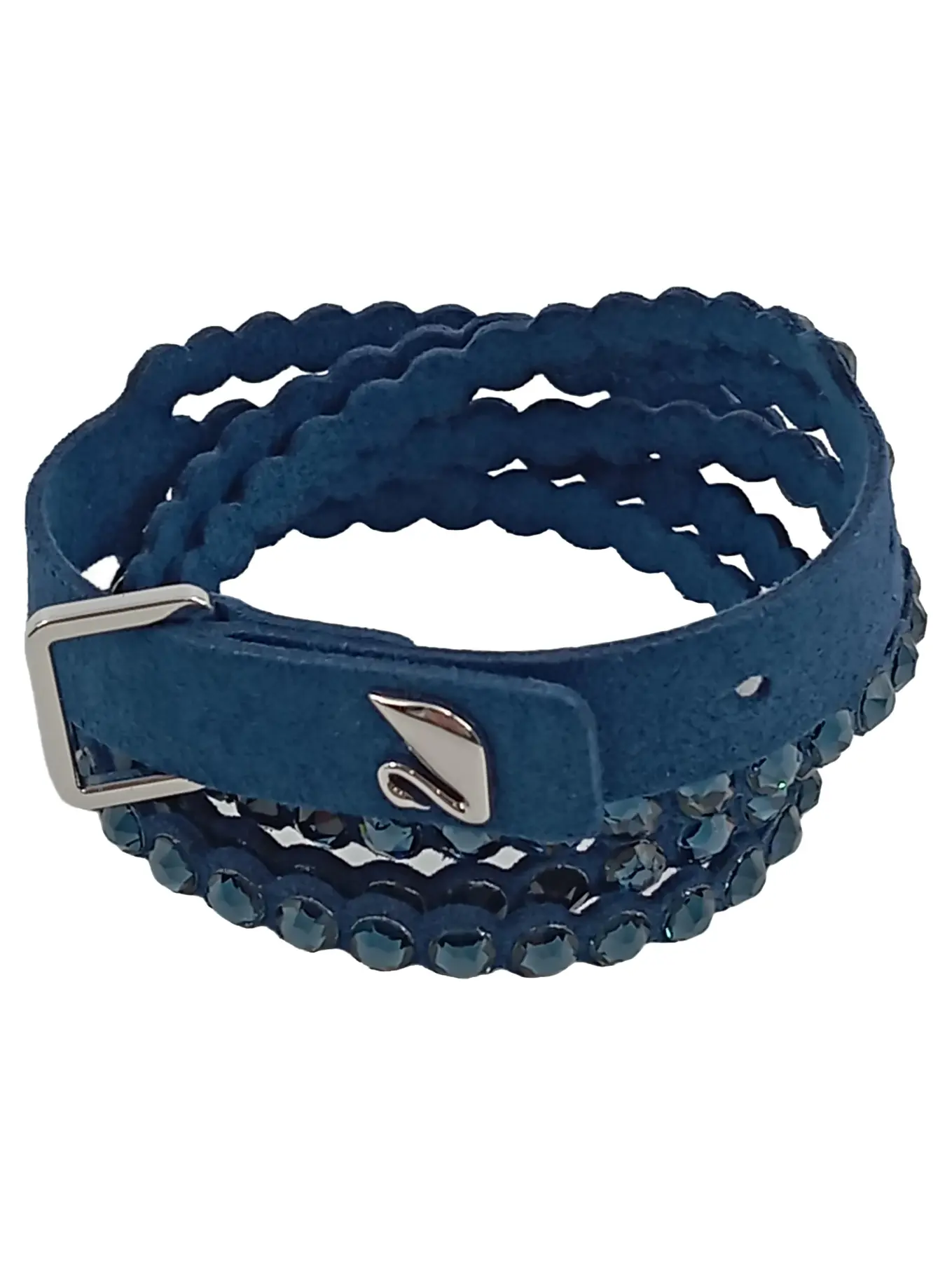 SWAROVSKI Armband Damen Blau Elegant Strass Wickelarmband 41cm