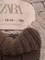 Vorschaubild 6 von Mädchen Strickpullover Zopfmuster Grau Gr. 164 Cropped