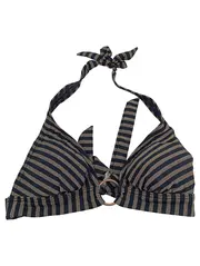 Vorschaubild 1 von Damen Bikini Oberteil Gr. 34 XS Gestreift Metallic Mehrfarbig
