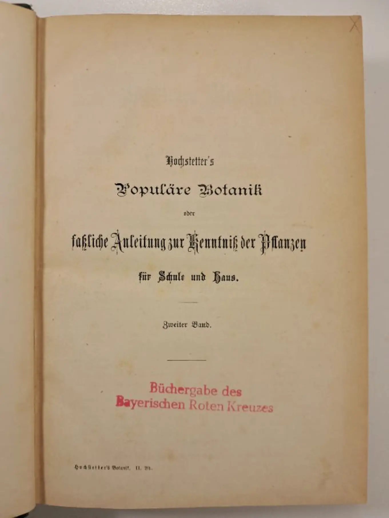 Hochstetter Populäre Botanik 2. Band Fachbuch Biologie Pflanzenkunde Deutsch