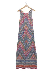 Vorschaubild 1 von Damen Maxikleid Gr. 38 Mehrfarbig Ethno Viskose Sommerkleid