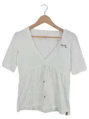 Vorschaubild 1 von Damen T-Shirt Gr. 38 Weiß Casual Logo-Print Baumwolle