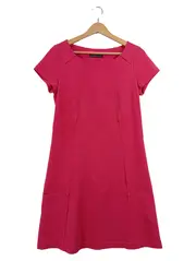 Vorschaubild 1 von Summum Damen Freizeitkleid Gr. 36 Pink Kurzarm Midikleid Casual