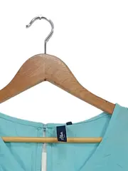 Vorschaubild 4 von Damen Bluse Türkis Einheitsgröße Ärmellos Rüschen Feminin