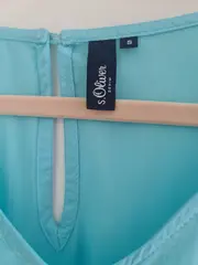 Vorschaubild 3 von Damen Bluse Türkis Einheitsgröße Ärmellos Rüschen Feminin