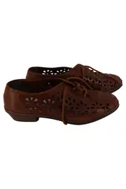 Vorschaubild 1 von Damen Schnürschuhe Braun Lochmuster Gr. 38.5 Klassisch Vintage