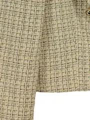Vorschaubild 2 von Damen Tweed Blazer Bouclé Jacke Beige Cropped Gr. M 38