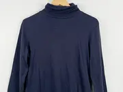 Vorschaubild 4 von Damen Langarmshirt Rollkragen Blau Basic Baumwolle Gr. 44 XXL