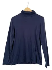 Vorschaubild 1 von Damen Langarmshirt Rollkragen Blau Basic Baumwolle Gr. 44 XXL