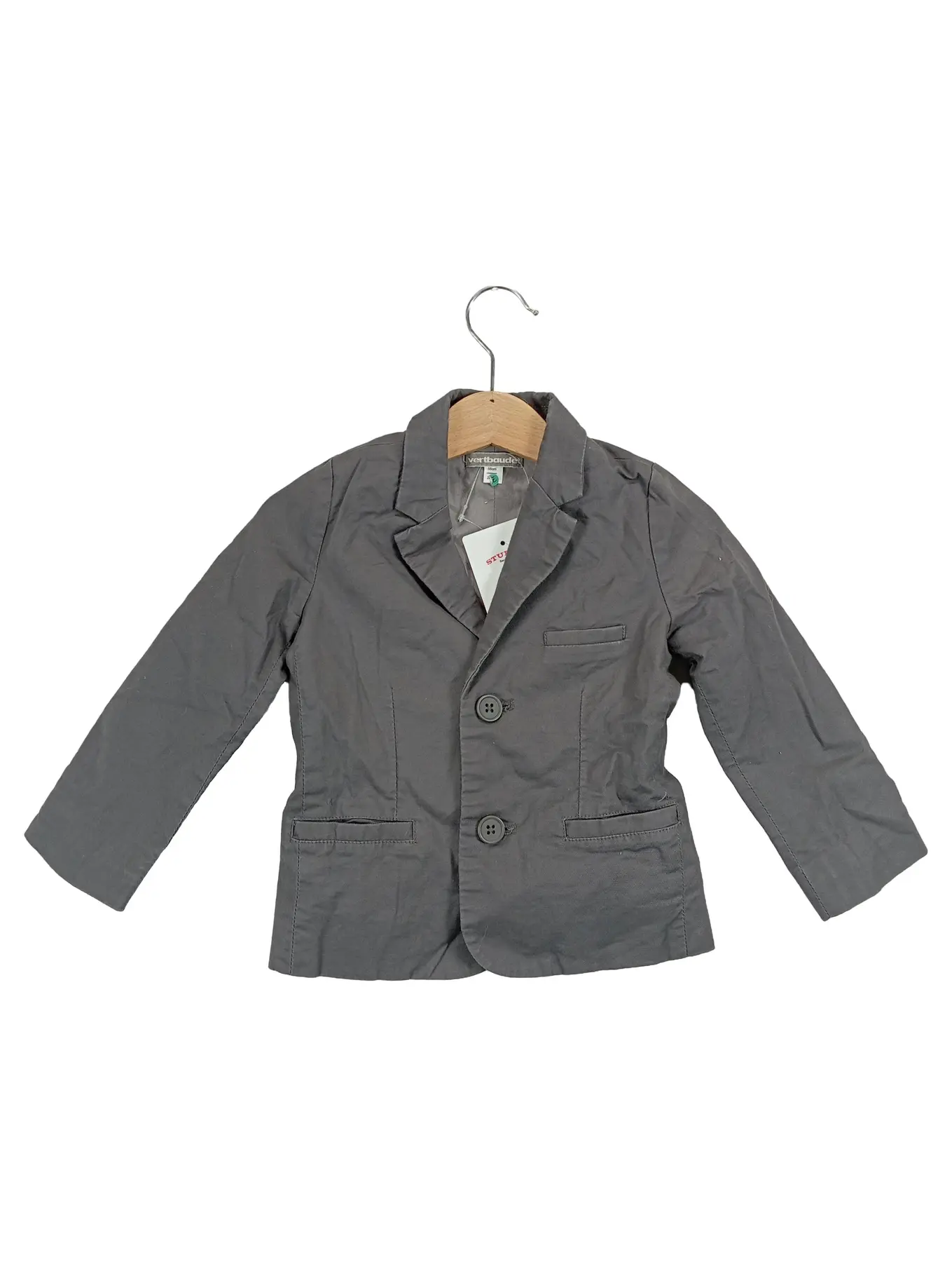 VERTBAUDET Kinder Sakko Jungen Gr. 86 Grau Leichte Jacke Baumwolle Leinen