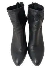 Vorschaubild 2 von Damen Stiefelette Gr. 39 Schwarz Leder Elegant Modern Blockabsatz