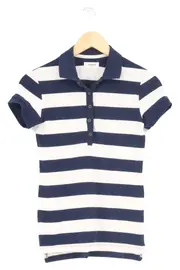 Vorschaubild 1 von Damen Poloshirt Gestreift Maritim Blau Gr. 34;XS