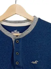 Vorschaubild 2 von Herren Langarmshirt Henley Gr. S Blau Casual