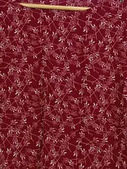 Vorschaubild 3 von Damen Bluse Langarm Rot Gr. 36 mit Blätterprint Casual