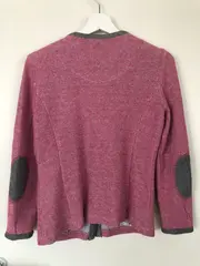 Vorschaubild 2 von Strickjacke Damen Pink Meliert Gr. 34/XS mit Herz-Applikation