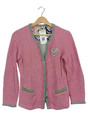 Vorschaubild 1 von Strickjacke Damen Pink Meliert Gr. 34/XS mit Herz-Applikation