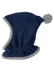 Vorschaubild 1 von Kinder Mütze Schlupfmütze 12-18 Monate Blau mit Bommel Fleece