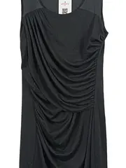 Vorschaubild 3 von Damen Etuikleid Gr. 36 Schwarz Elegant Business Raffungen