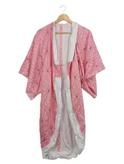 Vorschaubild 1 von Damen Kimono Morgenmantel Pink Gr. S Polyester Grafisch