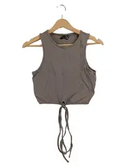 Vorschaubild 1 von Damen Crop Top Braun Gr. 38 M Ärmellos mit Schnürung