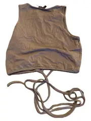 Vorschaubild 3 von Damen Crop Top Braun Gr. 38 M Ärmellos mit Schnürung
