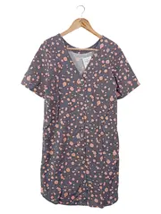 Vorschaubild 1 von Blusenkleid Damen Gr. 36/S Grau Lyocell Punkte Hemdblusenkleid Casual