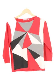 Vorschaubild 1 von Damen Pullover Gr. 38/M Mehrfarbig Grafisch Modisch Elegant 3/4-Arm