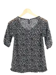 Vorschaubild 2 von Bluse Damen 34;XS Schwarz Punkte Kurzarm Business Casual