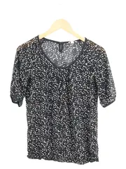 Vorschaubild 1 von Bluse Damen 34;XS Schwarz Punkte Kurzarm Business Casual