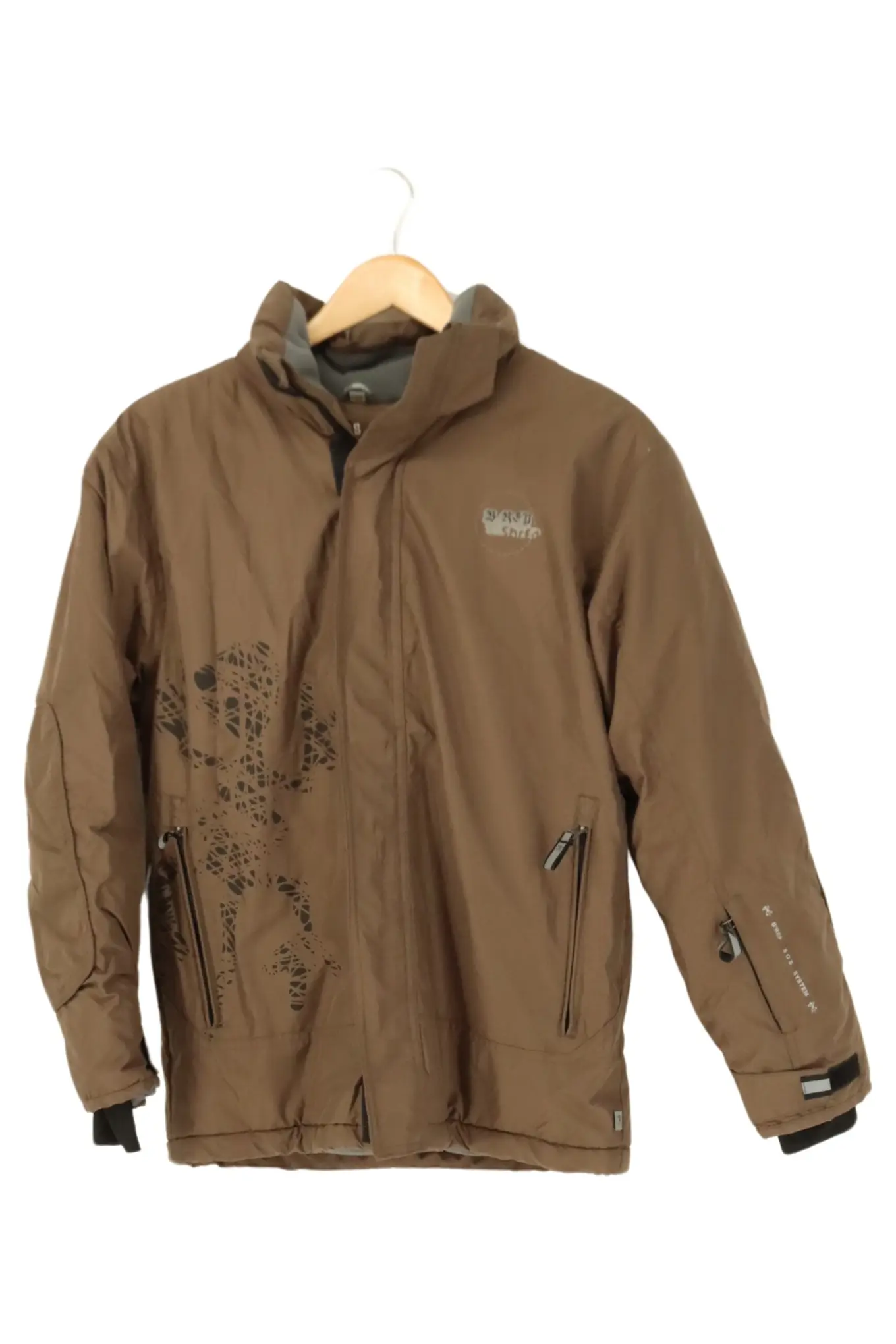 XS EXES Outdoorjacke Kinder Gr. 164 Braun Jungen Mädchen Outdoor Jacke