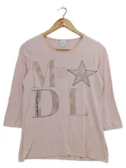 Vorschaubild 1 von Damen T-Shirt Rosa Gr. 38/M Modern mit Schriftzug & Stern