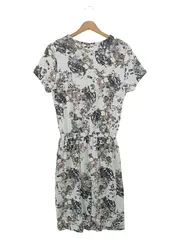 Vorschaubild 2 von & OTHER STORIES Sommerkleid Damen 38/M Weiß Florales Muster Bohemian