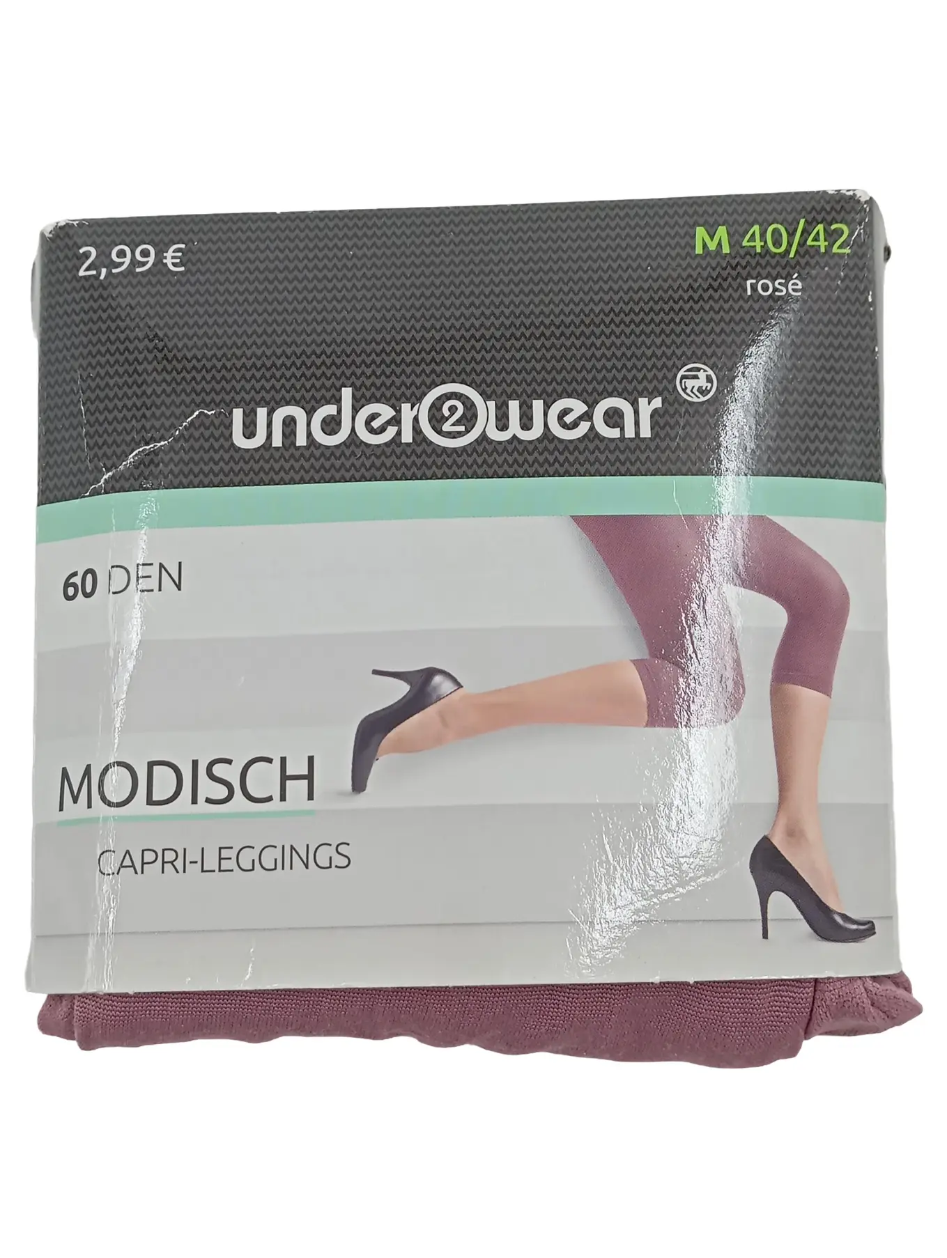 UNDER2WEAR Damen Strumpfhose Leggings Rosa Freizeit Modisch Gr. L 40